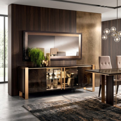 Designer dresser sideboard side low board cabinet living room shelf luxury metal
