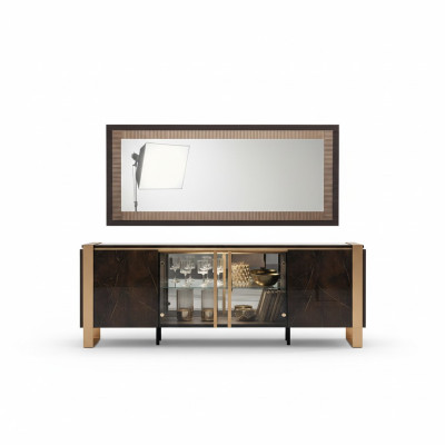 Designer dresser sideboard side low board cabinet living room shelf luxury metal