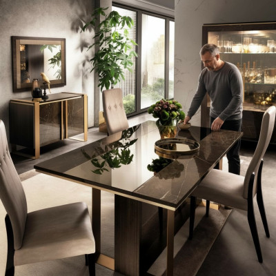 Designer dining table classic wooden dining room living room 160x90 cm new