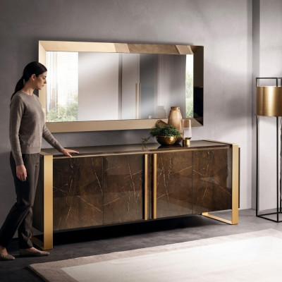 Noble design console wooden sideboard mirror dresser cabinet 2-piece console table