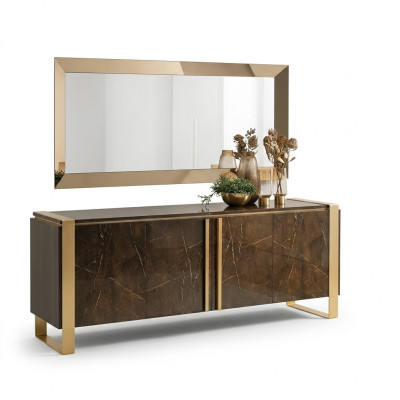 Noble design console wooden sideboard mirror dresser cabinet 2-piece console table