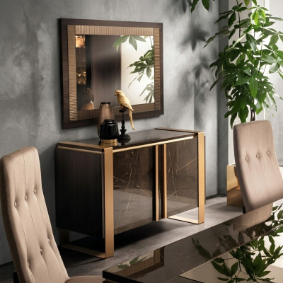 Furniture Style Classical 2-Piece Set Dresser with Mirror Luxury Italian Furniture