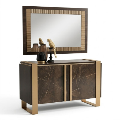 Furniture Style Classical 2-Piece Set Dresser with Mirror Luxury Italian Furniture