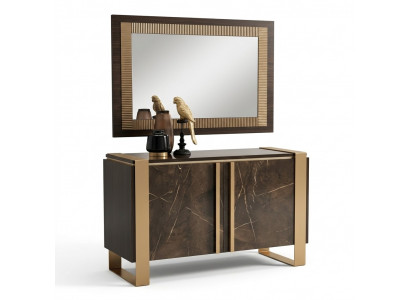 Furniture Style Classical 2-Piece Set Dresser with Mirror Luxury Italian Furniture