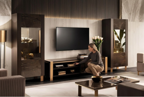 Designer TV sideboard cabinet side low board shelf room luxury living
