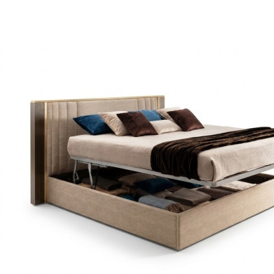 Designer wood bed bedroom elegant upholstered furniture double beds arredoclassic