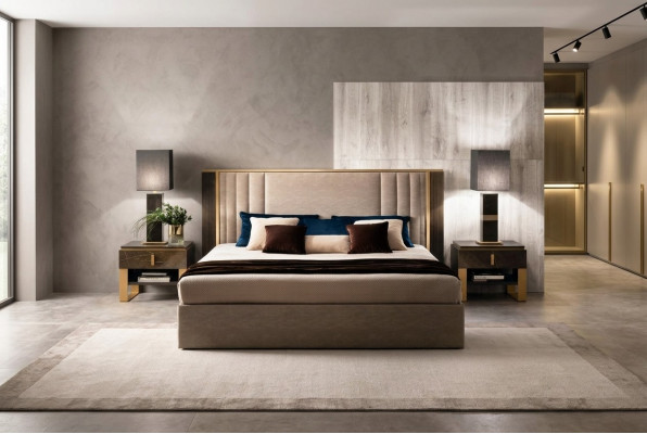 Bed 2x Nightstand Design Bedroom 3-piece Classic Luxury Bed Set Furniture