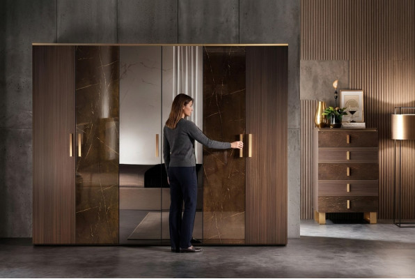 Luxury Wardrobe Closet Designer High Gloss Furniture Living Wood New