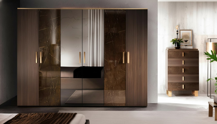 Luxury Wardrobe Closet Designer High Gloss Furniture Living Wood New
