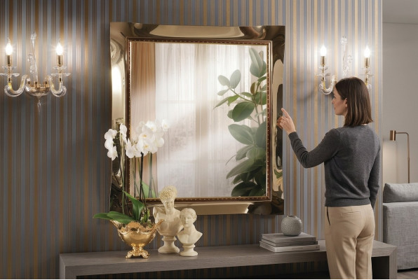 Classic wall mirror wooden frame mirror furniture hanging mirror glass frame wall
