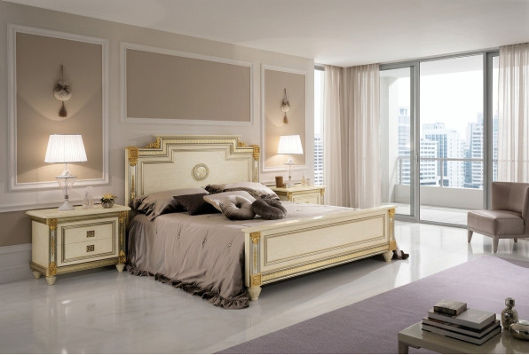 Bed 2x Nightstand Design Bedroom Classic 3-piece Luxury Bed Set Furniture