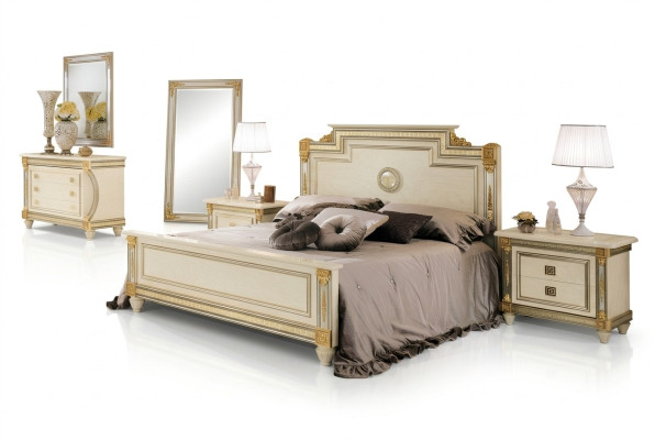 Bed 2x Nightstand Design Bedroom Classic 3-piece Luxury Bed Set Furniture
