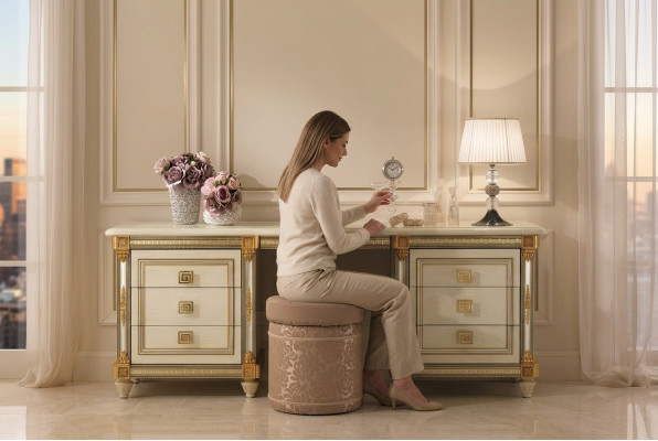 Design stool seat pouf bedroom designer round upholstered bench seat furniture new