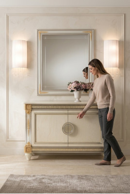 Mirror dresser cabinet chests sideboard bedroom set wood 2-piece furniture