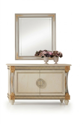 Mirror dresser cabinet chests sideboard bedroom set wood 2-piece furniture