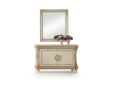 Mirror dresser cabinet chests sideboard bedroom set wood 2-piece furniture