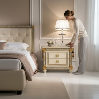 Design bedside console side tables, bedroom wood luxury consoles new