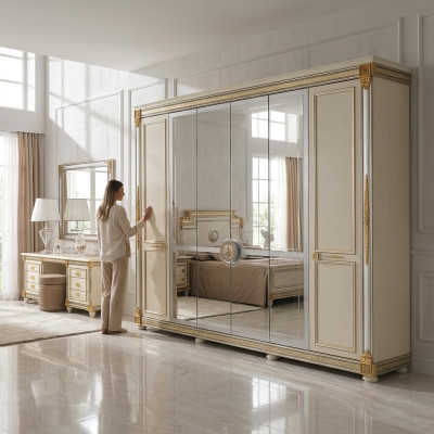 Wardrobe bedroom wood cabinet modern style cupboards luxury classic