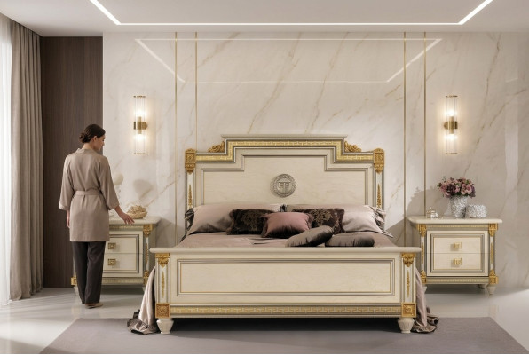 Italian furniture bed beds wooden bed real wood double bed new arredoclassic
