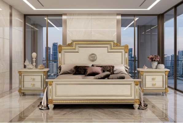 Italian furniture bed beds wooden bed real wood double bed new arredoclassic