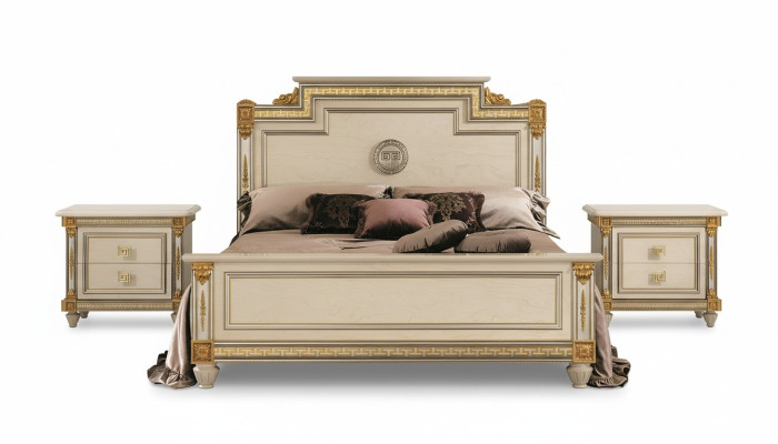 Italian furniture bed beds wooden bed real wood double bed new arredoclassic