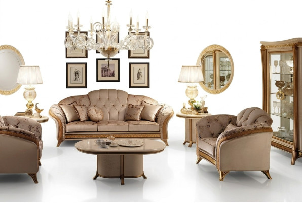 Sofa set 321 seater 2x side table coffee table display cabinet 7-piece living room set