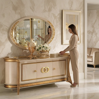 Sideboard + Mirror Sideboard Bedroom Dresser Baroque Rococo arredoclassic new