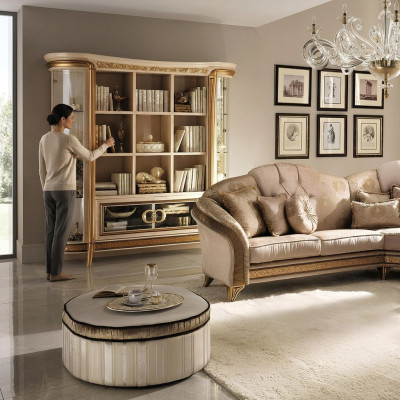 Office bookshelf file cabinet luxury furniture style antique cabinet arredoclassic