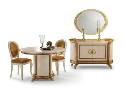 Baroque Style Furniture 2-piece Set Dresser with Mirror Luxury Wood Italian Furniture New