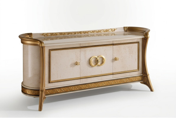 Designer chest of drawers, sideboard, dresser, shelf, wood cabinet, Italy, new