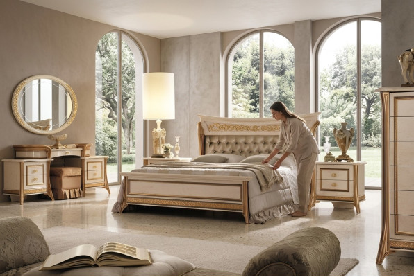 Bed 2x Nightstand Design Classic Bedroom 3-piece Luxury Bed Set Furniture