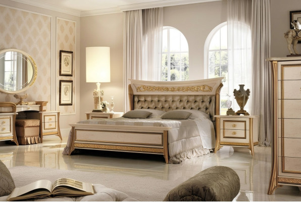 Bed 2x Nightstand Design Classic Bedroom 3-piece Luxury Bed Set Furniture