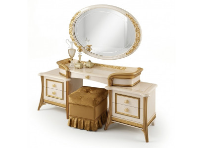 Dressing table with mirror luxury console chest of drawers bedroom table baroque rococo