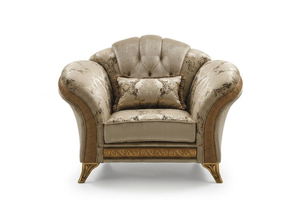 Living room luxury armchair hotel upholstery classic single-seater beige arredoclassic