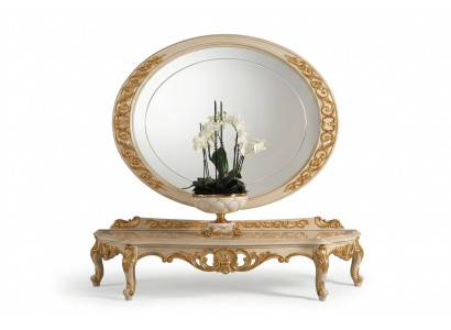 Design mirror wall mirror real wood frame hanging mirror luxury furniture baroque