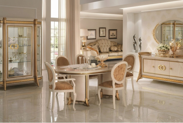Italian dining room set ensemble chair dining table group 7-piece arredoclassic