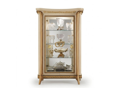 Display cabinet glass cabinet living room shelf baroque rococo real wood