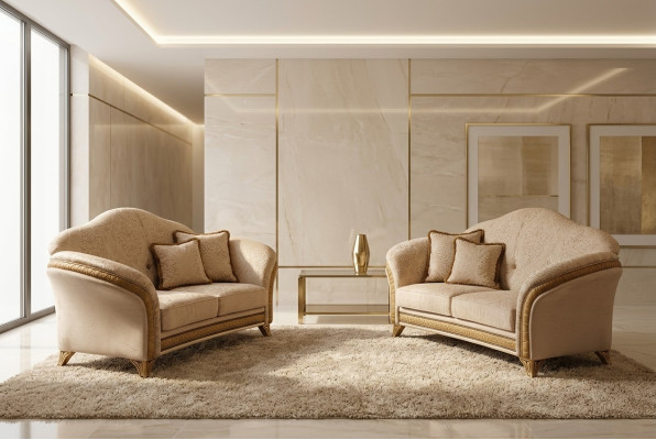 Italian furniture sofa set group classic seating arrangements 3+3 seater