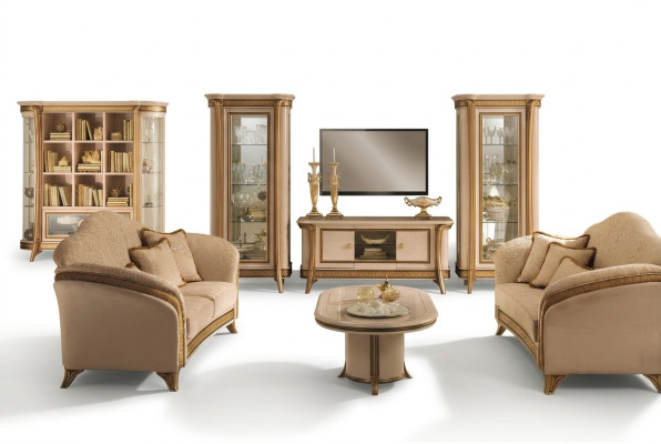 Italian furniture sofa set group classic seating arrangements 3+3 seater