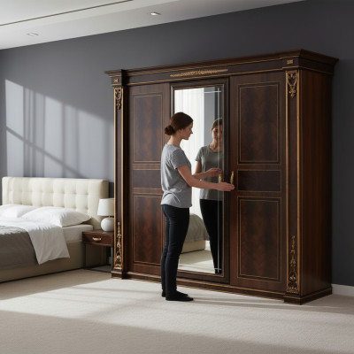 Bedroom wardrobe 3-door wooden wall cabinet wardrobe arredoclassic new