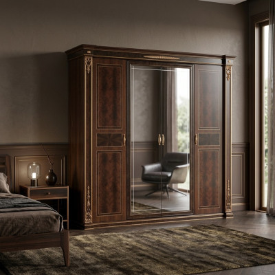 Wardrobe Bedroom Wood Cabinet Modern Style Luxury Wardrobes Classic