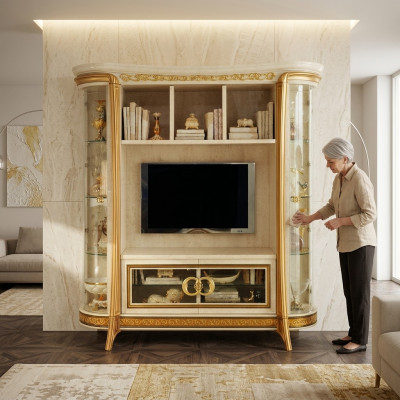 Living room extension media wall TV wall TV cabinet living wall Baroque Rococo