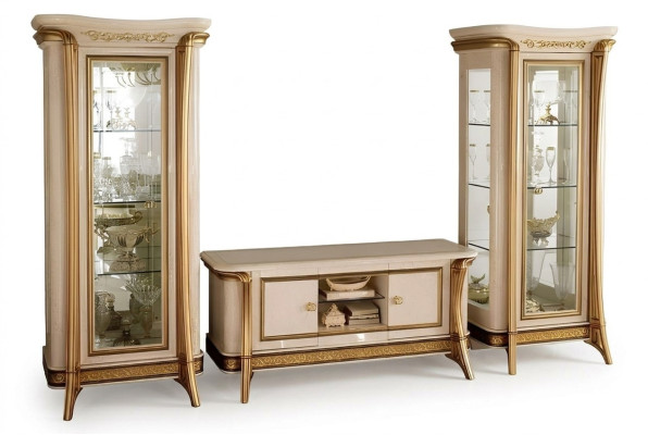 Living room sideboard 2x showcase 3-piece wall unit furniture arredoclassic set design