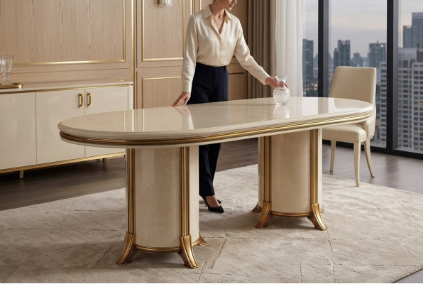 Dining Room Living Room Classic Beige arredoclassic Dining Table Design Table Wood