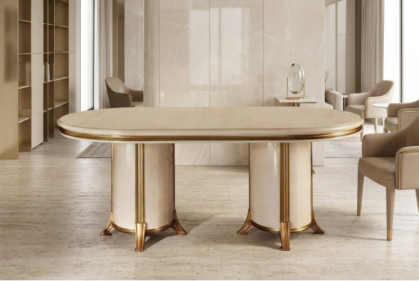 Dining Room Living Room Classic Beige arredoclassic Dining Table Design Table Wood