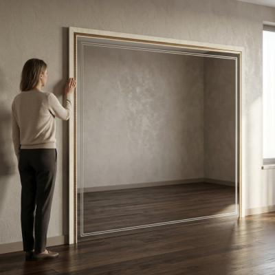 Mirror Wall Mirror Designer Hallway Living Room Wood Design 270x215 arredoclassic