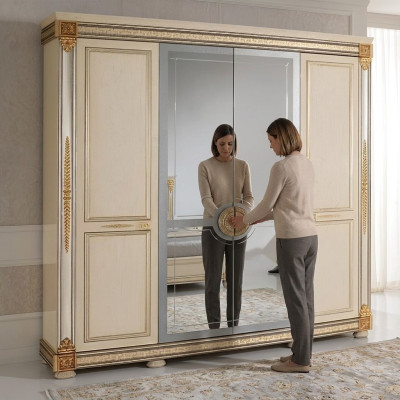 Luxury wardrobe closets high-gloss furniture designer living wood new