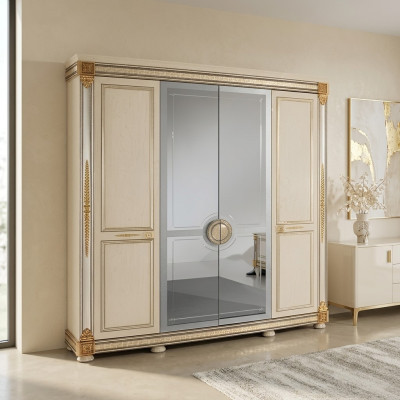 Luxury wardrobe closets high-gloss furniture designer living wood new