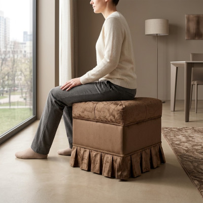 Design stool bench luxury pouf footstool furniture upholstered ottoman arredoclassic