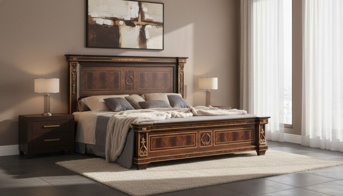 Bedroom Hotel Beds Double Bed Design Wood 180x200cm Furniture arredoclassic